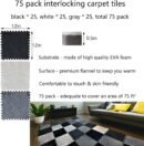 75 Pcs Puzzle Foam Floor Mat Rug Tiles - Interlocking Squares with Padding - Plush Carpet Remnants Cover