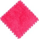 16pcs Interlocking Foam Mats, Fluffy Carpet Tiles Plush Area Rug Interlocking Floor Tiles Soft Baby Playmat Puzzle Floor Mat, Rose