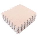 Plush Jointable Floor Mats, 10Pcs Soft Thick Split Joint Interlocking Plush Rug for Room Floor (Light Tan)