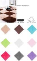 16pcs Interlocking Foam Mats, Fluffy Carpet Tiles Plush Area Rug Interlocking Floor Tiles Soft Baby Playmat Puzzle Floor Mat, Rose