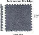 12 Pcs Shaggy Interlocking Foam Carpet Tiles - 12" x 12", 12 Sq,Ft Kids Carpet Squares Protective Floor Mats Crawling Exercise Area Rugs for Children Room, Home or Classroom Use, Grey