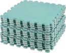 12Piece 12 x 12 Inch Interlocking Carpet Fluffy Tiles, Square Foam Floor Mat Tiles with Border, EVA Plush Foam Mats Shaggy Playmat for Parlor, Bedroom, Game Room, Blue