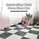 20 - Piece 12in (30cm) Square, 1in (2.54cm) Thick Plush Interlocking Foam Mats - Soft Puzzle Area Rugs for Home & Gym​(Light Green+Purple)