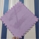 10 Plush Foam Floor Tiles, 30x30x1cm Thick, Square Interlocking Puzzle Mats, Cuttable Foam Rug Tiles For Bedroom & Playroom​(Light Purple)