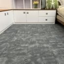 Thickened Plush Foam Interlocking Floor Carpet Puzzle Mat, 18 pcs 12x12x0.4 in Fluffy Square Puzzle Foam Carpet Tiles with Edgings, Soft Shaggy Area Rug Puzzle Mat(Color:Dark Gray)