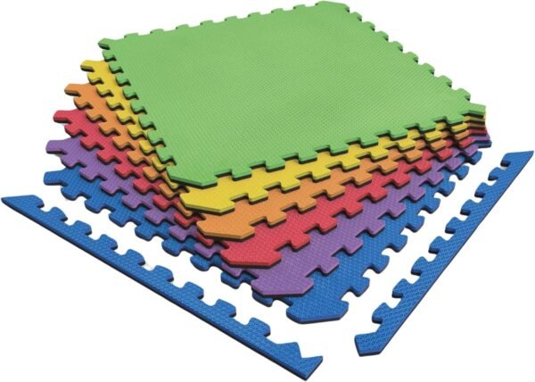 Dual-Sided Reversible 1/2" Foam Exercise Mats for Home Gym - Interlocking EVA Foam Tiles