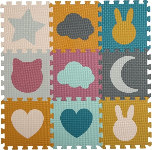 Baby Play Mats - Foam Shapes Puzzle Mat 9 Pieces