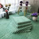 12pcs Tiled Puzzle Play Mats Interlocking Shaggy Soft EVA Foam Mats Protective Floor for Children Kids Room Home Parlor Bedroom(MintGreen)